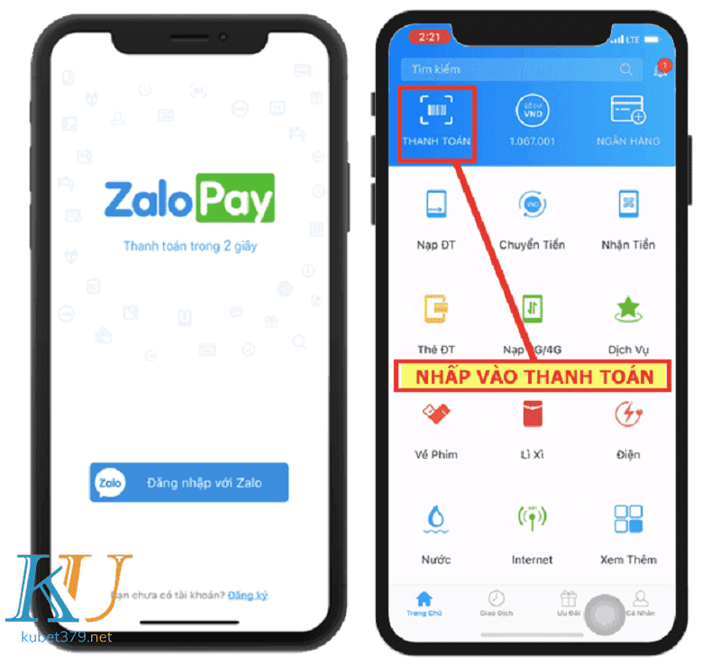 nạp tiền kubet zalopay